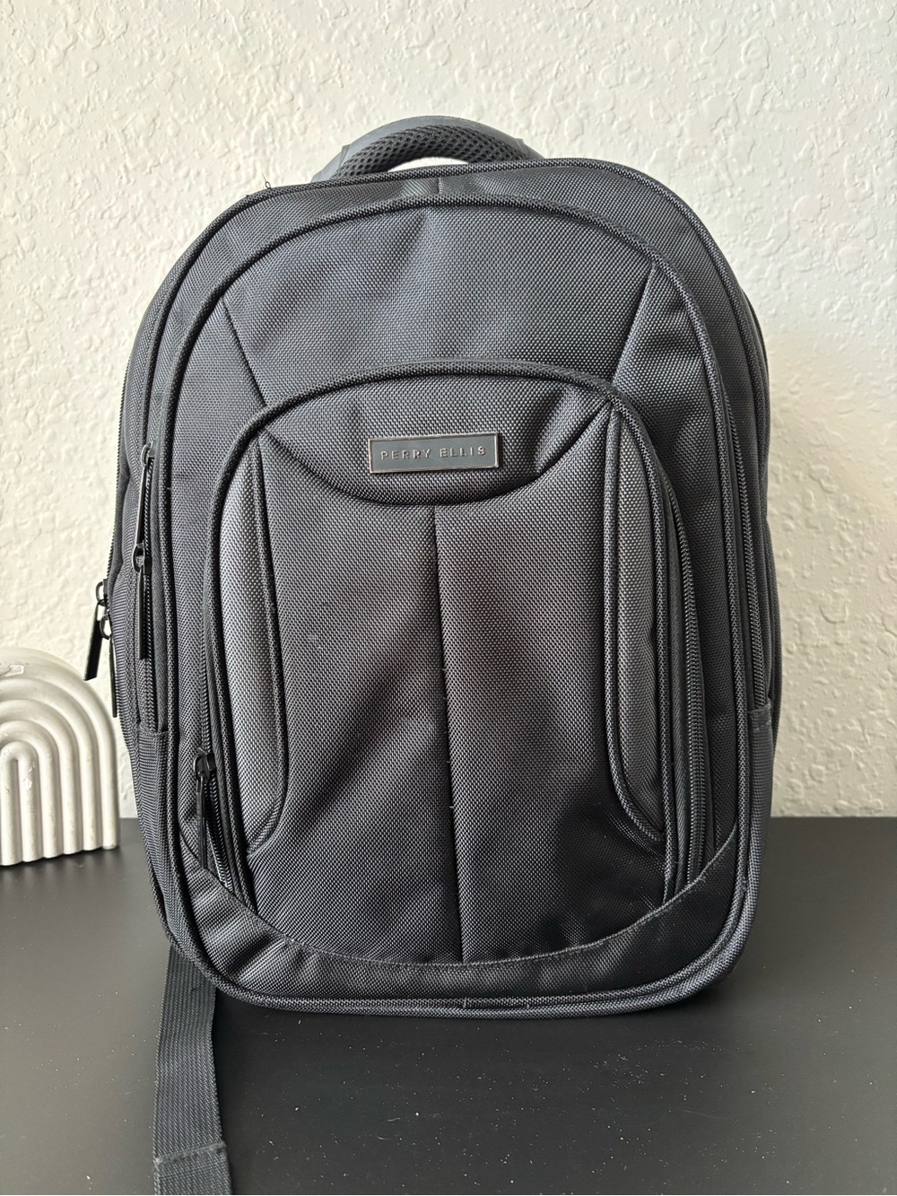 Perry Ellis Black Backpack for Men - Durable Everyday Carry